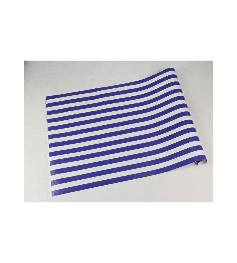 Papel de parede com listras com 2,6cm em azul e branco - Listrado 40