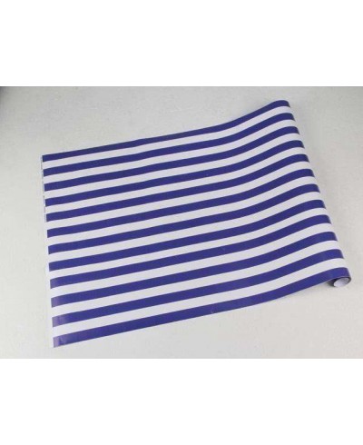 Papel de parede com listras com 2,6cm em azul e branco - Listrado 40 Papel de parede com listras com 2,6cm em azul e branco - Listrado 40