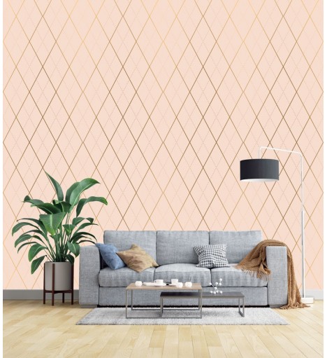 Papel de Parede Diamond Xadrez Rose