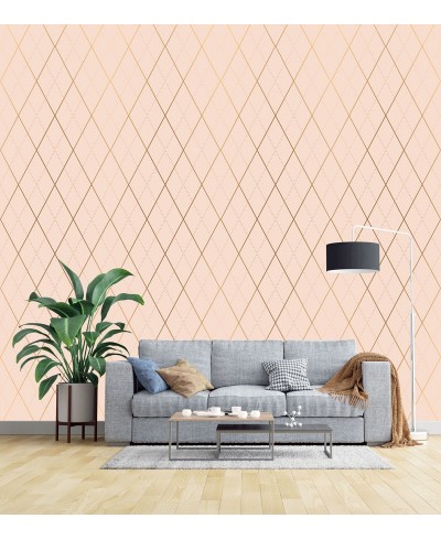 Papel de Parede Diamond Xadrez Rose