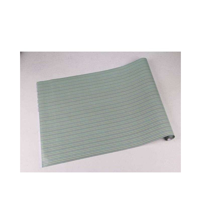 Papel de parede com listras em tons de verde, azul, preto, e amarelo - Listrado 45