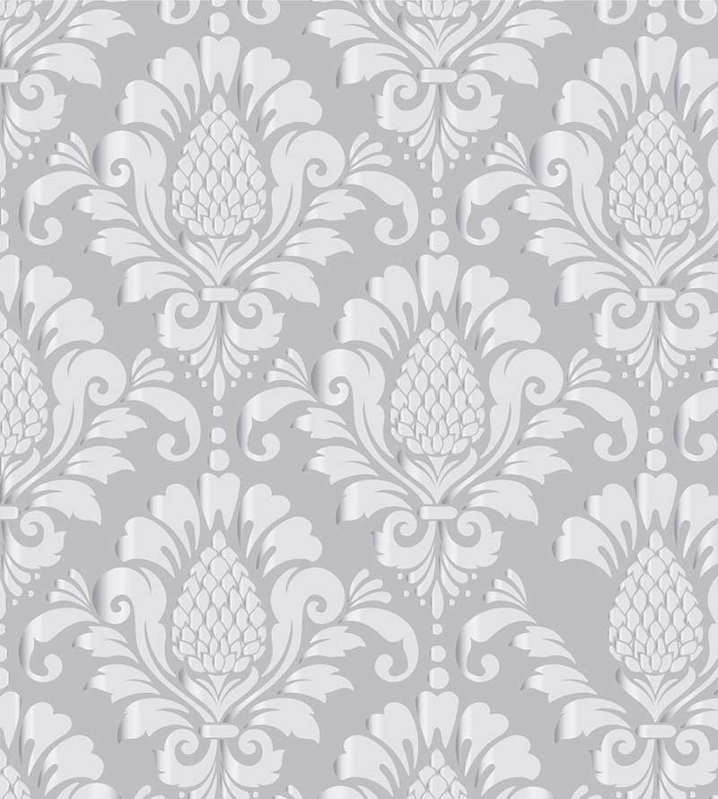 Papel de parede Damask Gray