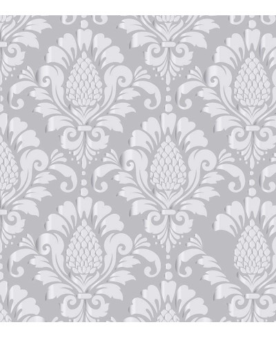 Papel de parede Damask Gray Papel de parede Damask Gray