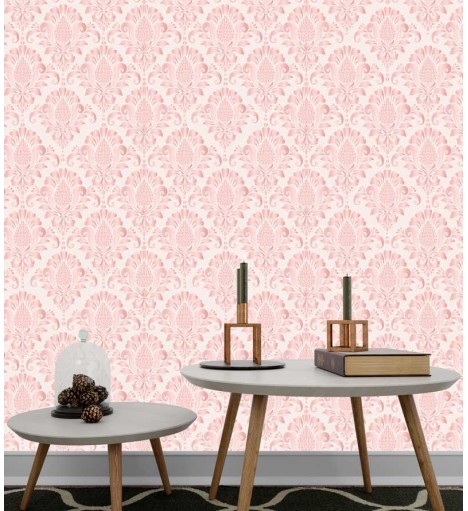 Papel de parede Damask Rosa