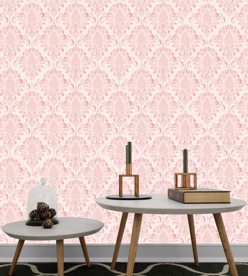 Papel de parede Damask Rosa