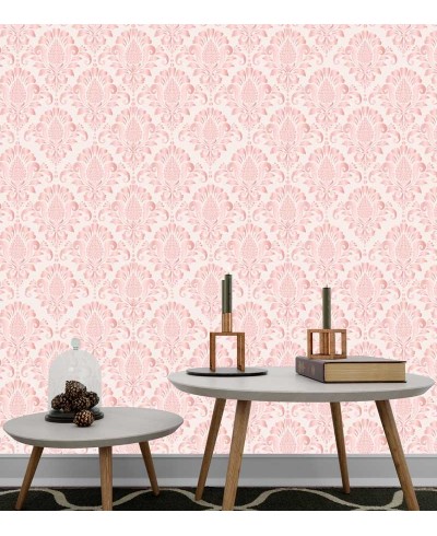 Papel de parede Damask Rosa