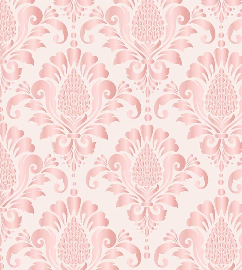 Papel de parede Damask Rosa