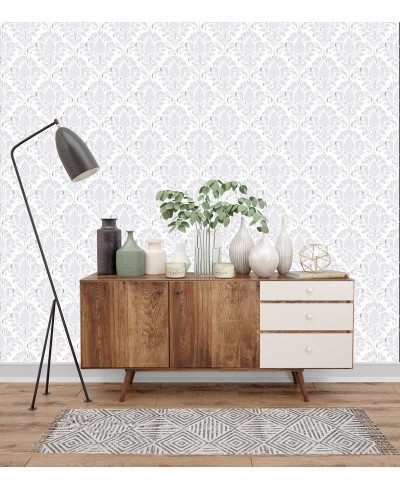 Papel de parede Damask Silver Papel de parede Damask Silver