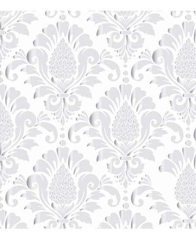 Papel de parede Damask Silver Papel de parede Damask Silver