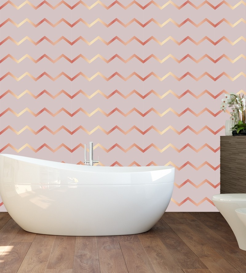 Papel de parede Chevron Rose Gold