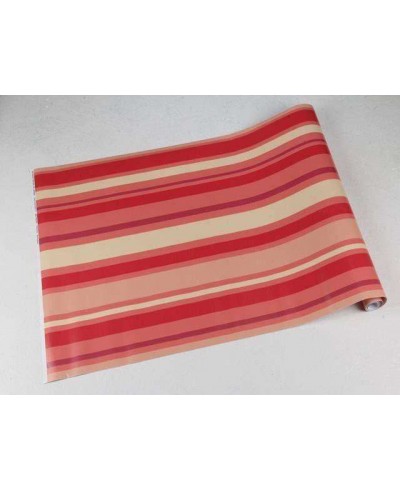 Papel de parede com listras em tons de vermelho, amarelo, roxo e bege - Listrado 48 Papel de parede com listras em tons de vermelho, amarelo, roxo e bege - Listrado 48