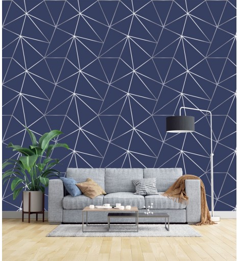 Papel de Parede Diamond Naval Silver