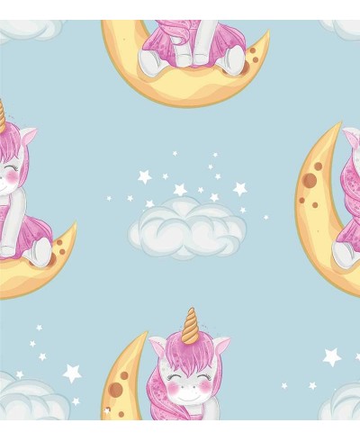 Papel de parede Infantil Unicórnio Lua Papel de parede Infantil Unicórnio Lua