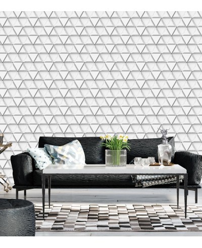 Papel de Parede 3D Triângulos em Tons de cinza Papel de Parede 3D Triângulos em Tons de cinza