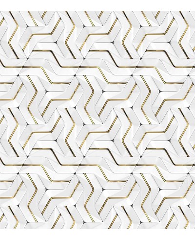 Papel de Parede 3D Curvas em Tons de Branco, amarelo e cinza Papel de Parede 3D Curvas em Tons de Branco, amarelo e cinza