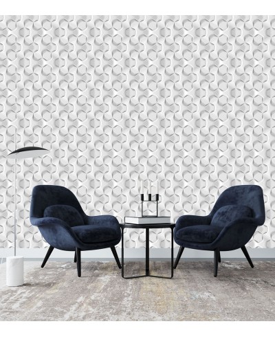 Papel de Parede 3D Ilusão em tons de cinza e branco Papel de Parede 3D Ilusão em tons de cinza e branco