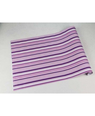 Papel de parede com listras em tons de roxo, lilás claro e branco - Listrado 57