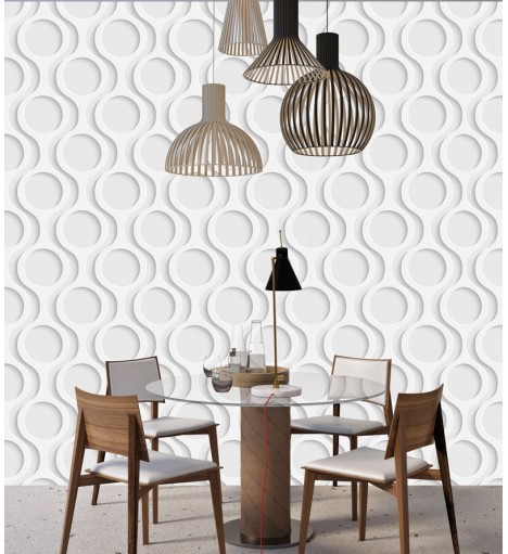 Papel de Parede 3D Correntes em tons de cinza e branco