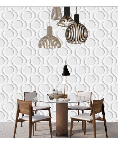 Papel de Parede 3D Correntes em tons de cinza e branco