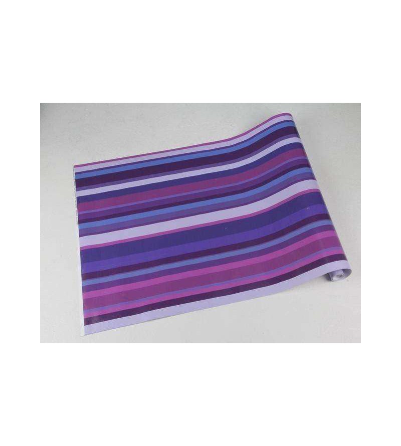 Papel de parede com listras em tons de roxo, azul, e vinho - Listrado 60