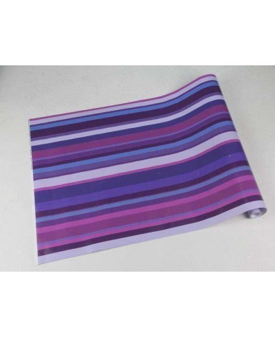 Papel de parede com listras em tons de roxo, azul, e vinho - Listrado 60