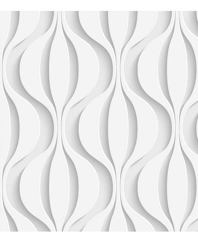 Papel de Parede 3D Correntes em tons de cinza e branco