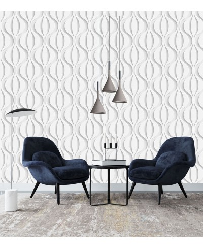 Papel de Parede 3D Correntes em tons de cinza e branco