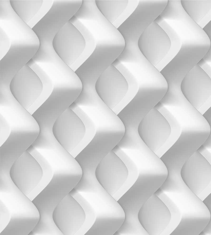 Papel de Parede 3D Ondas Verticais em tons de branco e cinza