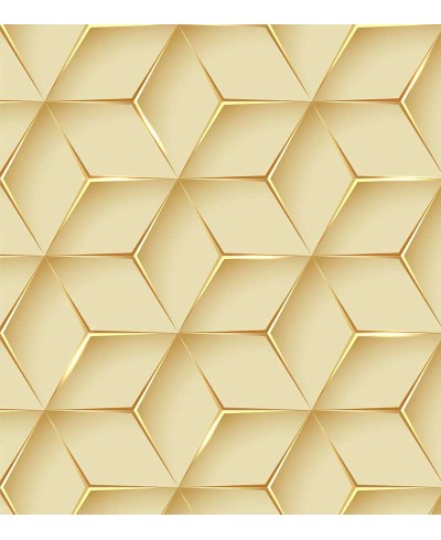 Papel de Parede 3D Hexágono Ouro Papel de Parede 3D Hexágono Ouro
