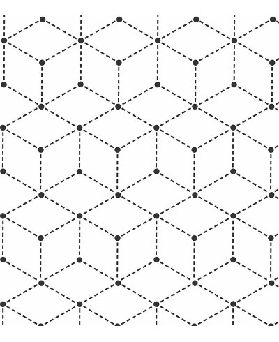 Papel de parede Geométrico Cubos P&B