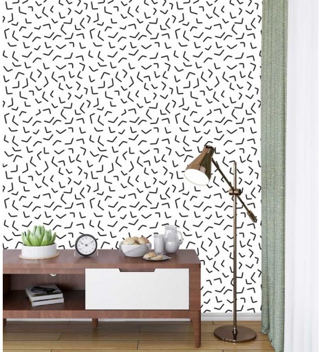 Papel de parede Geométrico Paralelos P&B