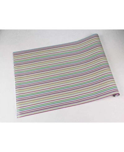 Papel de parede com listras em tons de verde, branco, cinza e roxo - Listrado 69 Papel de parede com listras em tons de verde, branco, cinza e roxo - Listrado 69