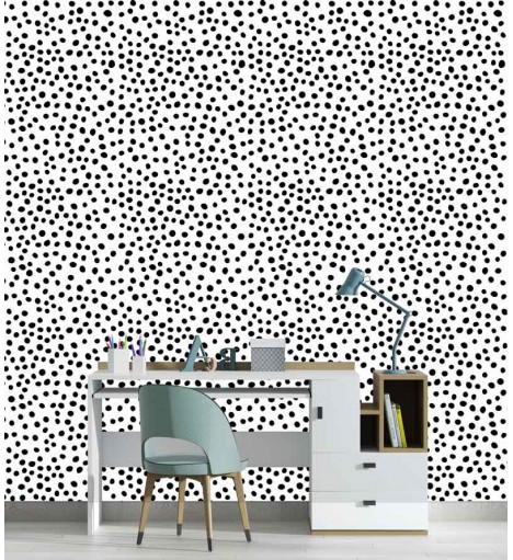 Papel de parede Geométrico Dots P&B