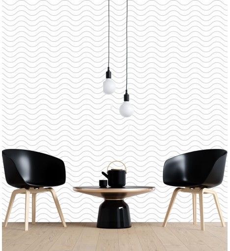 Papel de parede Geométrico Curve Cinza