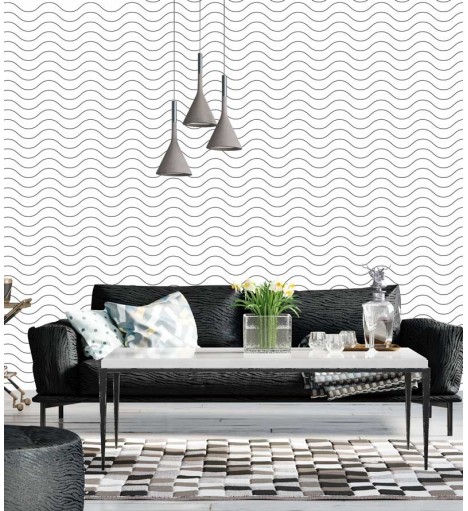 Papel de parede Geométrico Curve P&B