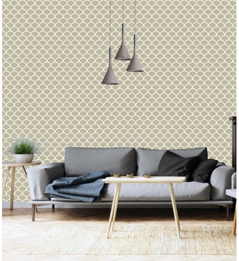 Papel de parede Geométrico Telhado Camurça