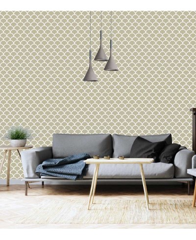 Papel de parede Geométrico Telhado Camurça