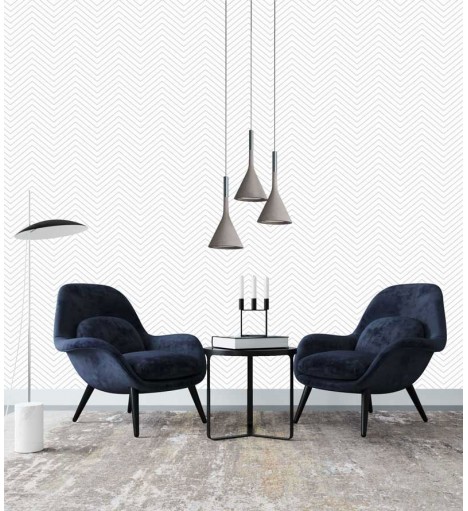 Papel de parede Geométrico Zig Zag Cinza