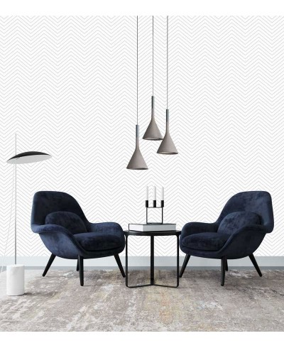 Papel de parede Geométrico Zig Zag Cinza