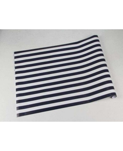 Papel de parede com listras brancas e azul marinho esfumaçado - Listrado 82 Papel de parede com listras brancas e azul marinho esfumaçado - Listrado 82