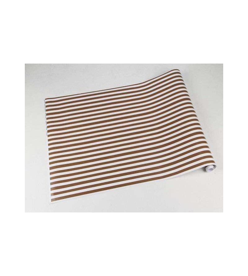 Papel de parede com listras brancas e marrom - Listrado 88