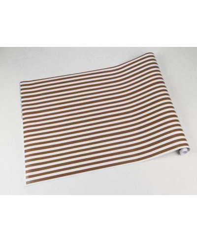 Papel de parede com listras brancas e marrom - Listrado 88