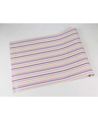Papel de parede com listras em tons de verde, amarelo, roxo, rosa e branco - Listrado 90 Papel de parede com listras em tons de verde, amarelo, roxo, rosa e branco - Listrado 90