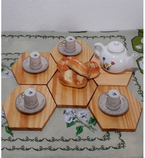 Kit 3 Peças Descanso de Panela Hexágono