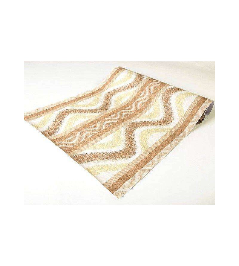 Papel de parede em tons marrom, amarelo e fundo branco - Contemporâneo 01