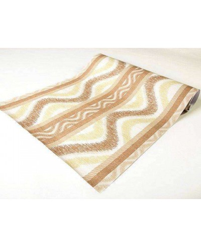 Papel de parede em tons marrom, amarelo e fundo branco - Contemporâneo 01