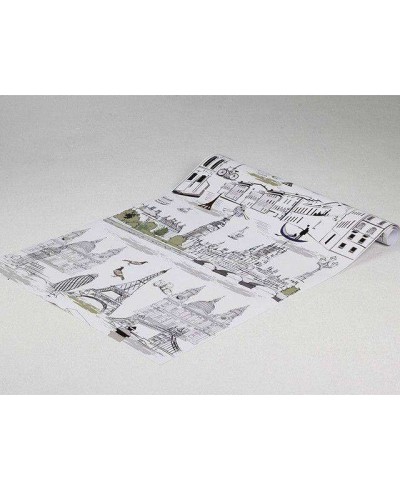 Papel de parede com fundo branco e detalhes em verde e preto - Contemporâneo 21