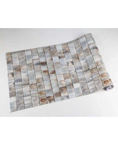 Papel de parede estilo madeira, modelo mosaico com madeira velhas em tons de cinza, marrom e bege - Madeira 06 Papel de parede estilo madeira, modelo mosaico com madeira velhas em tons de cinza, marrom e bege - Madeira 06