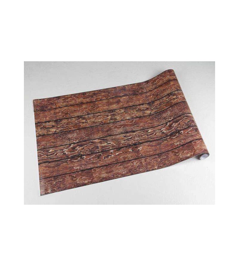 Papel de parede estilo madeira com predominância de tons marrom com detalhes em bege - Madeira 08