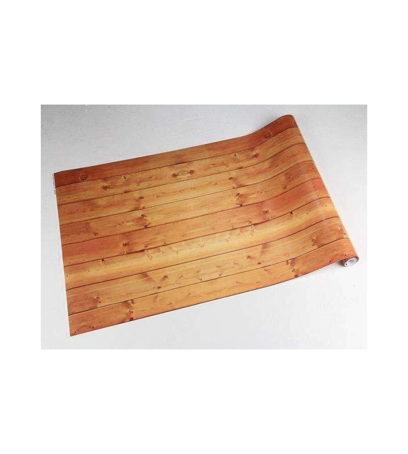 Papel de parede estilo madeira em tons laranja - Madeira 101